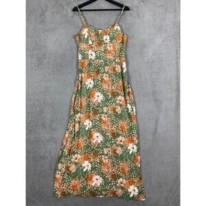 Lily Rose Maxi Dress Womens XL Green Floral Prairie Cottgecore Bohemian NWT
